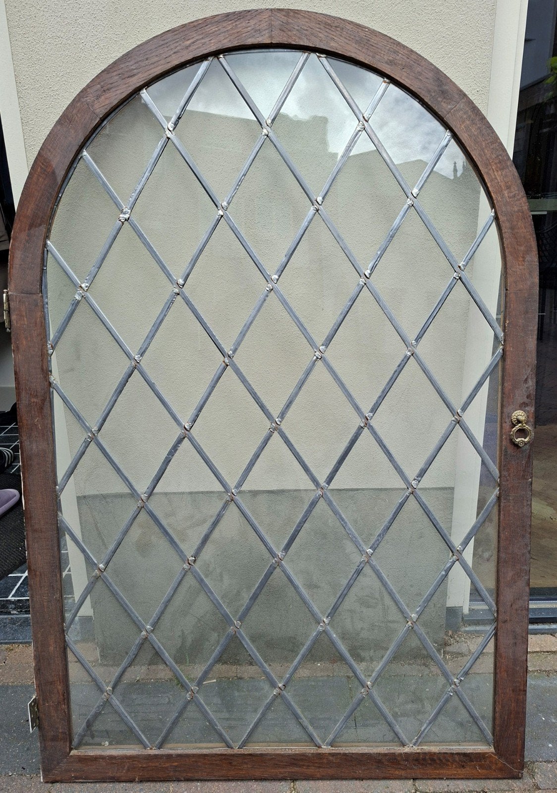 Mooi oud glas in lood deurtje - Decoratief (80x120 cm), Ophalen, Gebruikt, 80 tot 100 cm, Overige typen