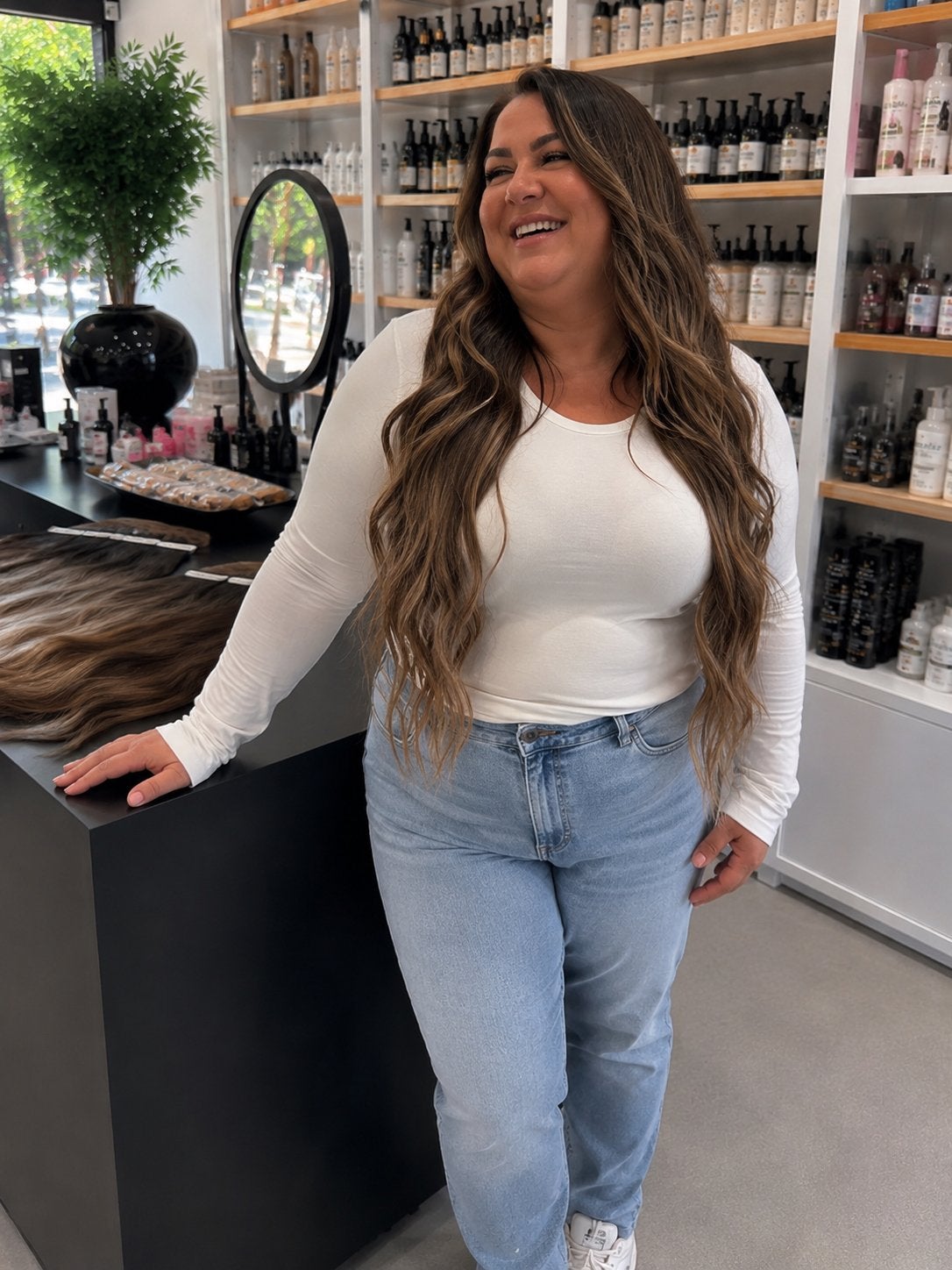 Haarverlenging Genius Weft bijna onzichtbaar Hairextensions, Ophalen of Verzenden, Nieuw, Pruik of Haarverlenging