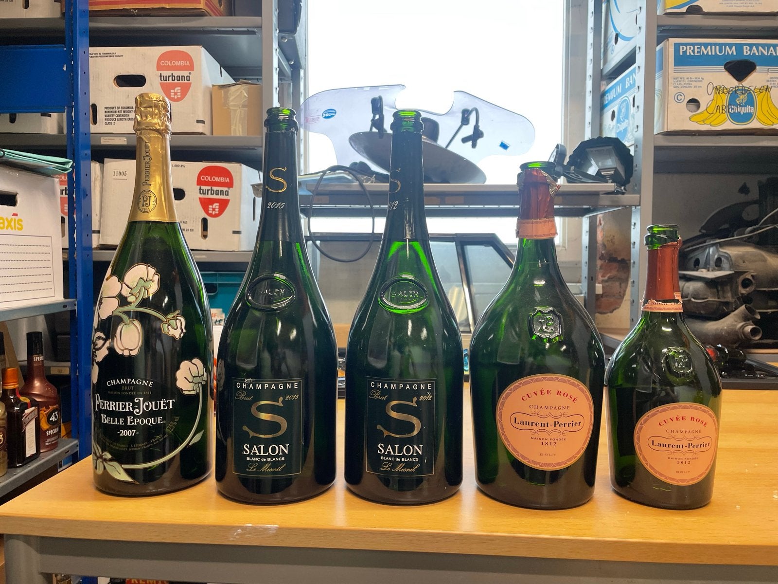 Lege champagneflessen 1,5 liter - Decoratie/DIY, Ophalen of Verzenden, Gebruikt