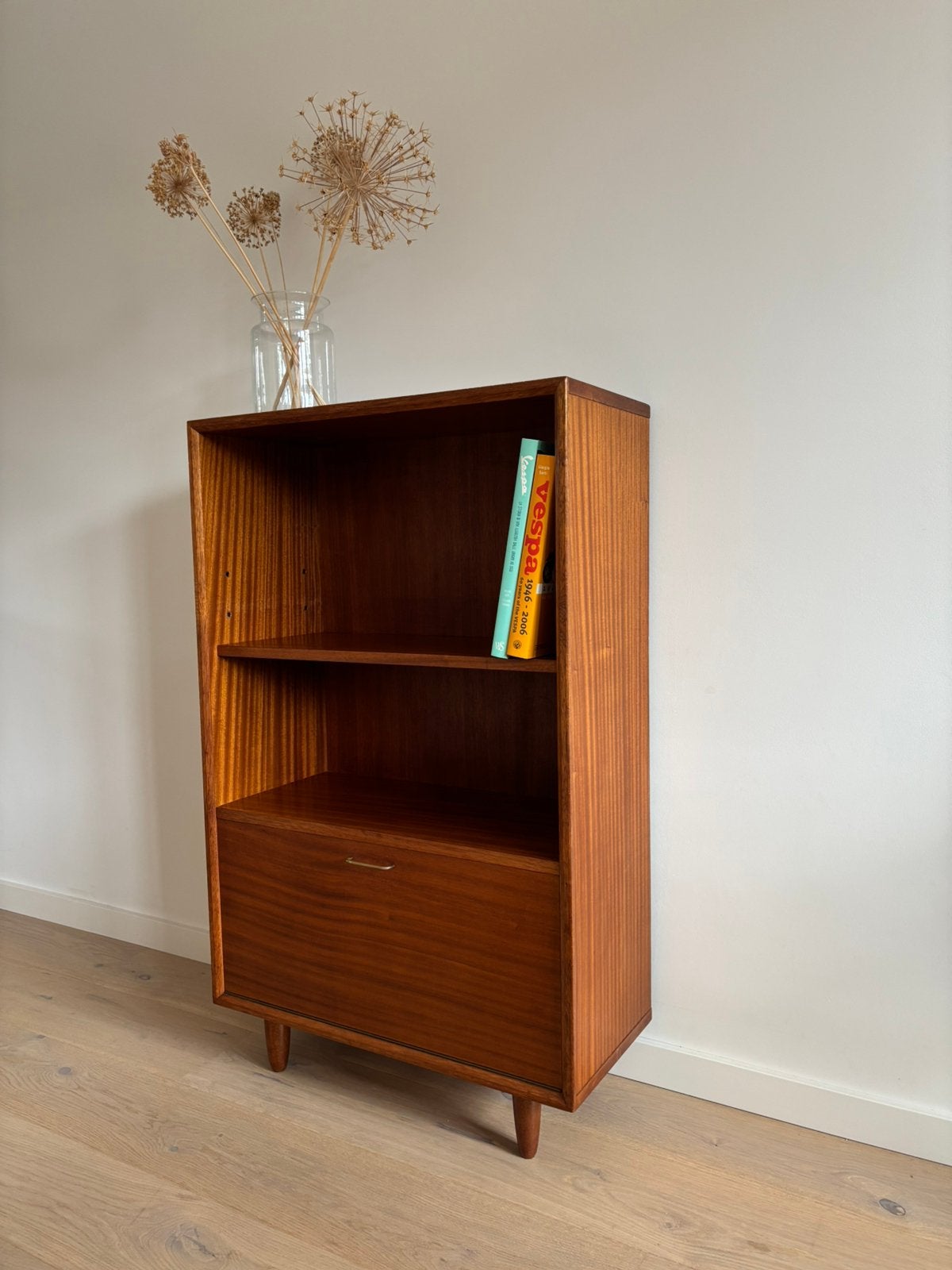 Vintage Deense teak boekenkast, Ophalen, Gebruikt, 100 tot 150 cm, Teakhout