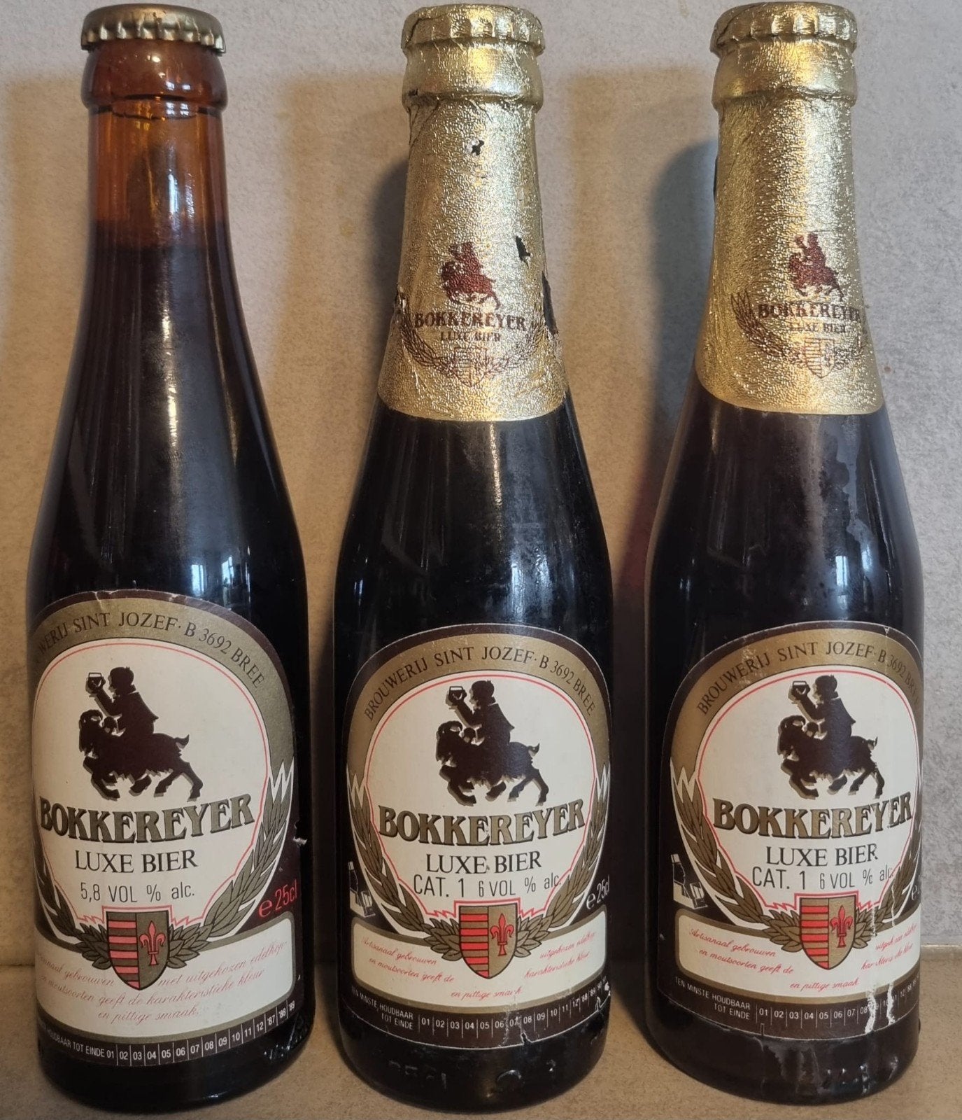 Bokkereyer - Sint Jozef, Bree - 25cl - tht '87-'89, '90, '91, Ophalen of Verzenden, Zo goed als nieuw, Flesje(s), Overige merken