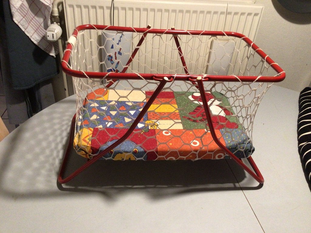 vintage poppenbox, poppenbed, poppencampingb, Kinderen en Baby's, Ophalen, Gebruikt, Babypop