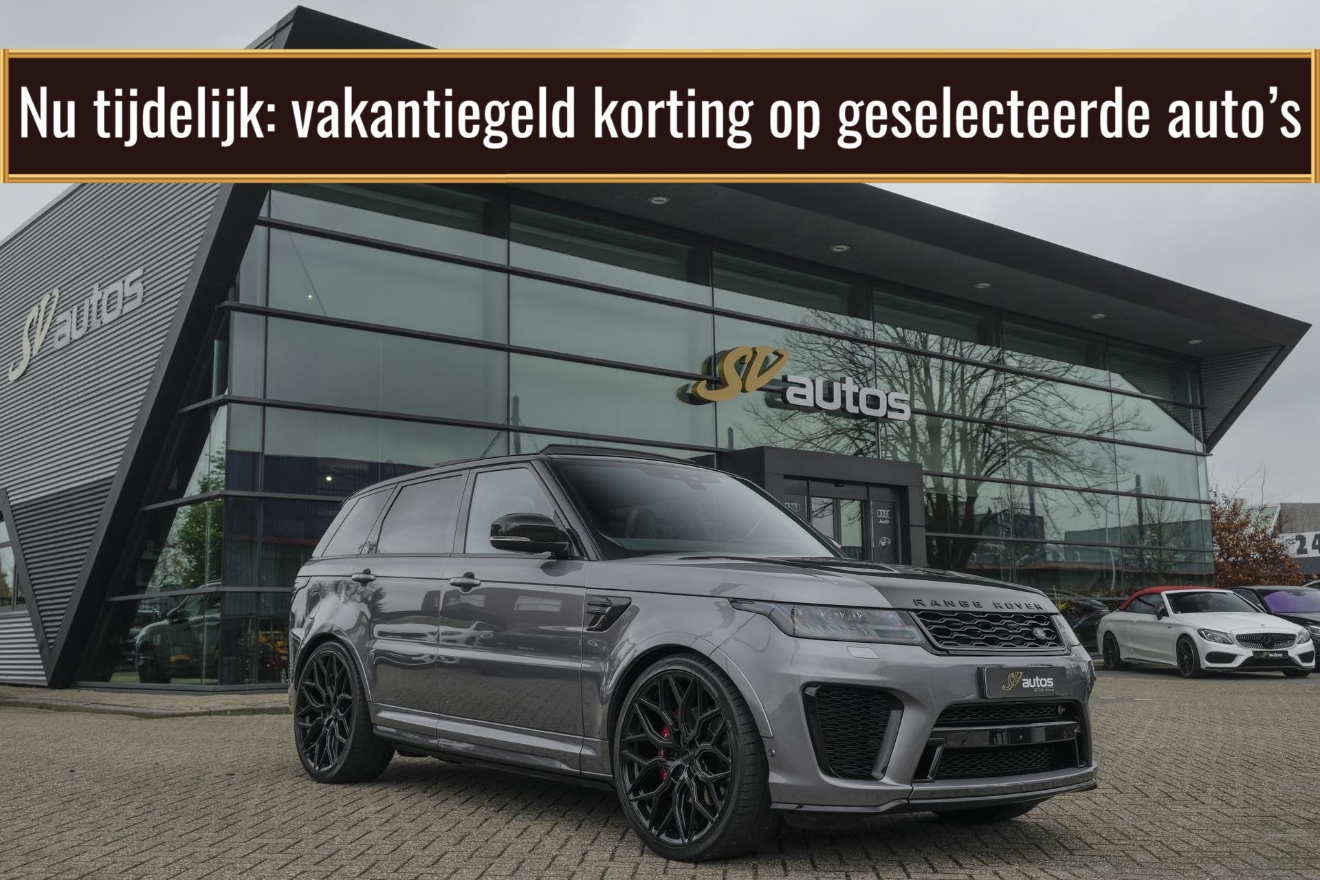Land Rover Range Rover Sport P575 SVR 575pk Panoramadak *BTW, Auto's, Land Rover, Automaat, Leder, Bedrijf, Vierwielaandrijving