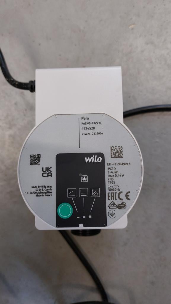 Wilo Para KU25/6-43/SCU circulatiepomp, Ophalen