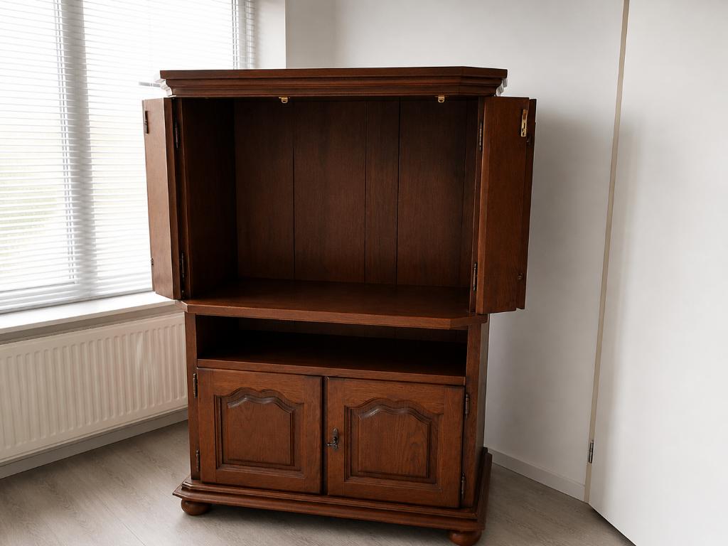 tv kast, Ophalen, 100 tot 150 cm, Eikenhout, 50 tot 100 cm
