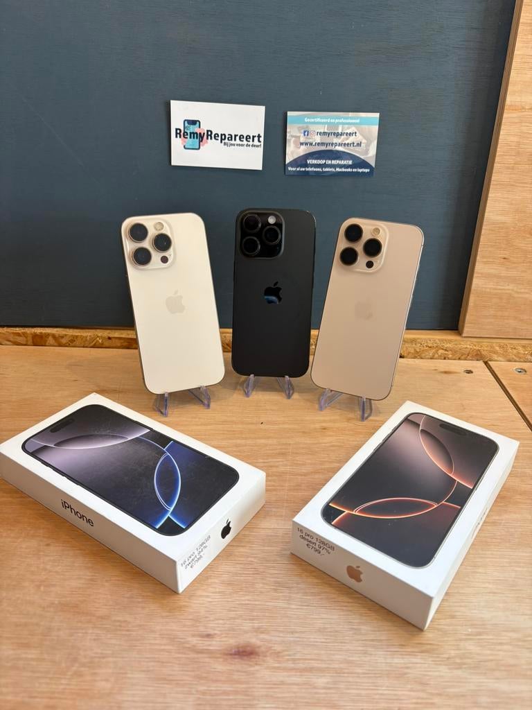 Apple Iphone 16 pro, 128GB, desert titanium & black | garant, Telecommunicatie, Mobiele telefoons | Apple iPhone, Zo goed als nieuw