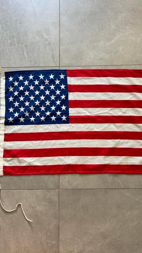 VINTAGE AMERIKAANSE VLAG 74x52 cm voor boot of jeep, Ophalen of Verzenden, Zo goed als nieuw