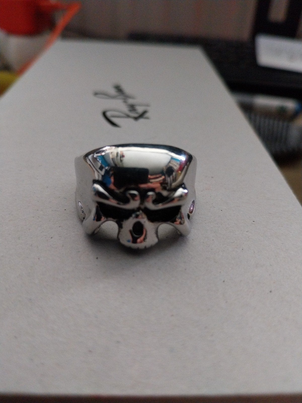 Roestvrijstalen Doodshoofd Ring - 22 mm, 20 of groter, Nieuw, Dame of Heer, Zilver