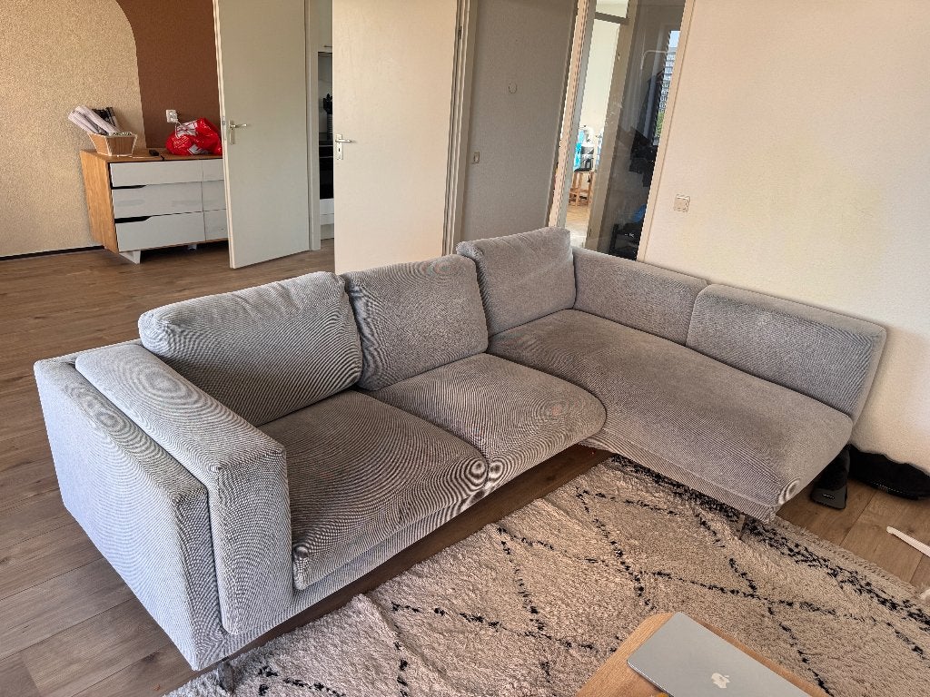 IKEA NOCKEBY 3-zitsbank met chaise longue grijs, Ophalen, 250 tot 300 cm, Gebruikt, Hoekbank