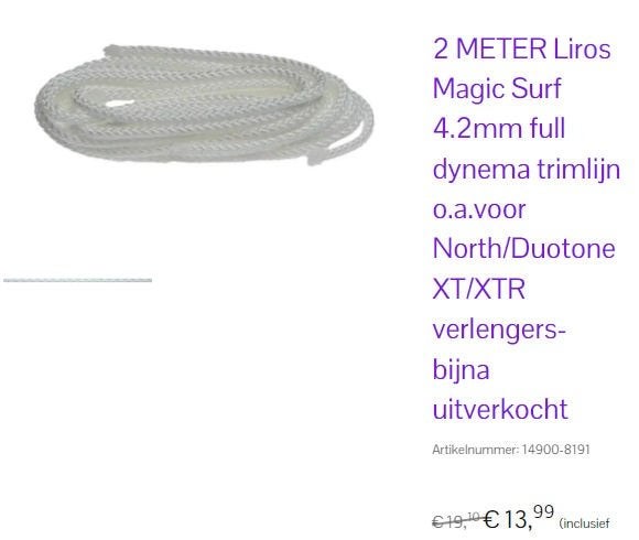 laatste Liros trimlijn! (uit collectie) voor XT/XTR,weg=pech, Ophalen of Verzenden, Nieuw, Zeil