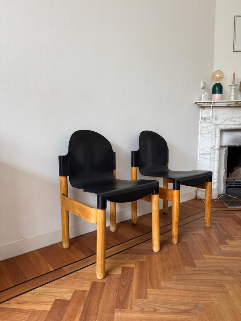 Thonet Flex Stoelen Vintage Design Set van 2 chair, Ophalen, Twee, Zwart, Zo goed als nieuw