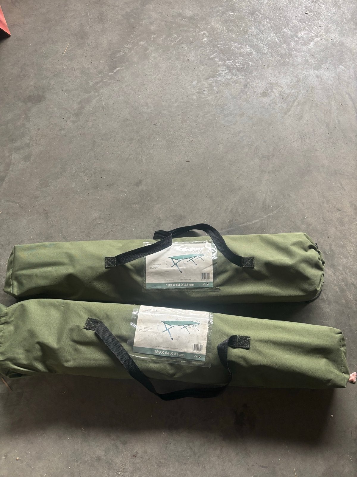 2x Campingbed / Veldbed 189x64x41cm - Groen, Ophalen, Zo goed als nieuw