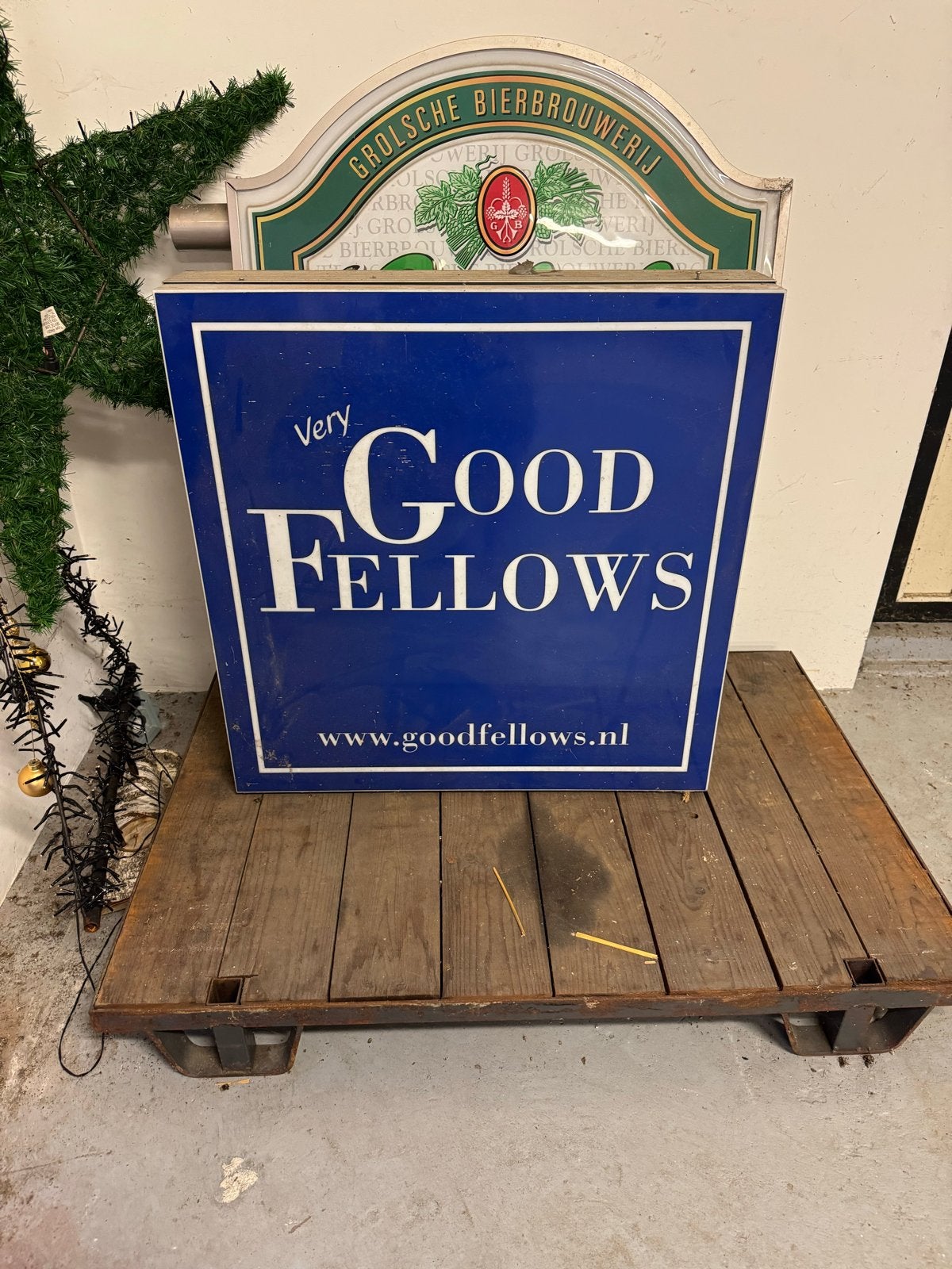 Vintage Good Fellows Reclamebord 70x70cm, Ophalen, Gebruikt, Reclamebord