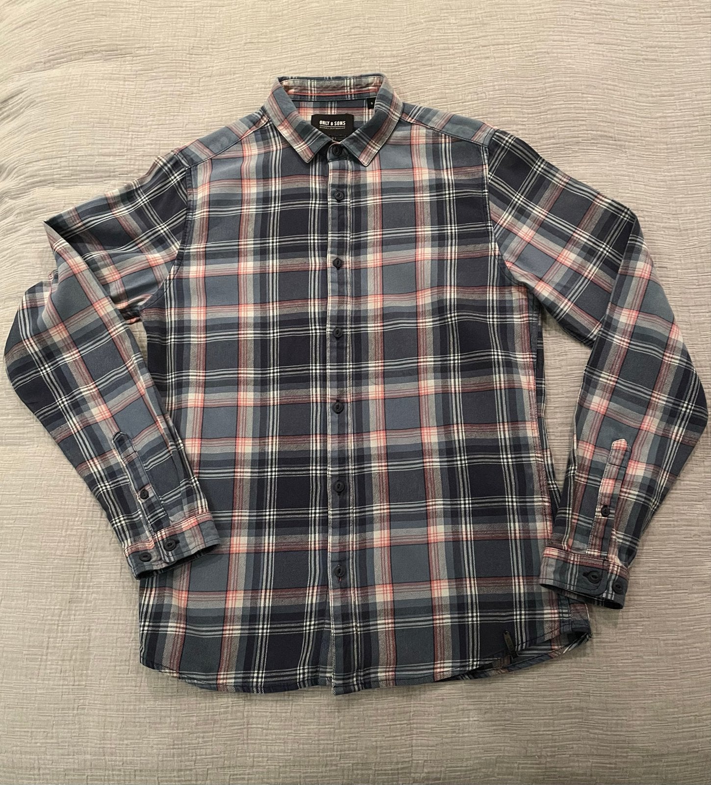 Only&Sons flanellen ruit overhemd maat S, Ophalen of Verzenden, Zo goed als nieuw, Meerkleurig, Halswijdte 38 (S) of kleiner