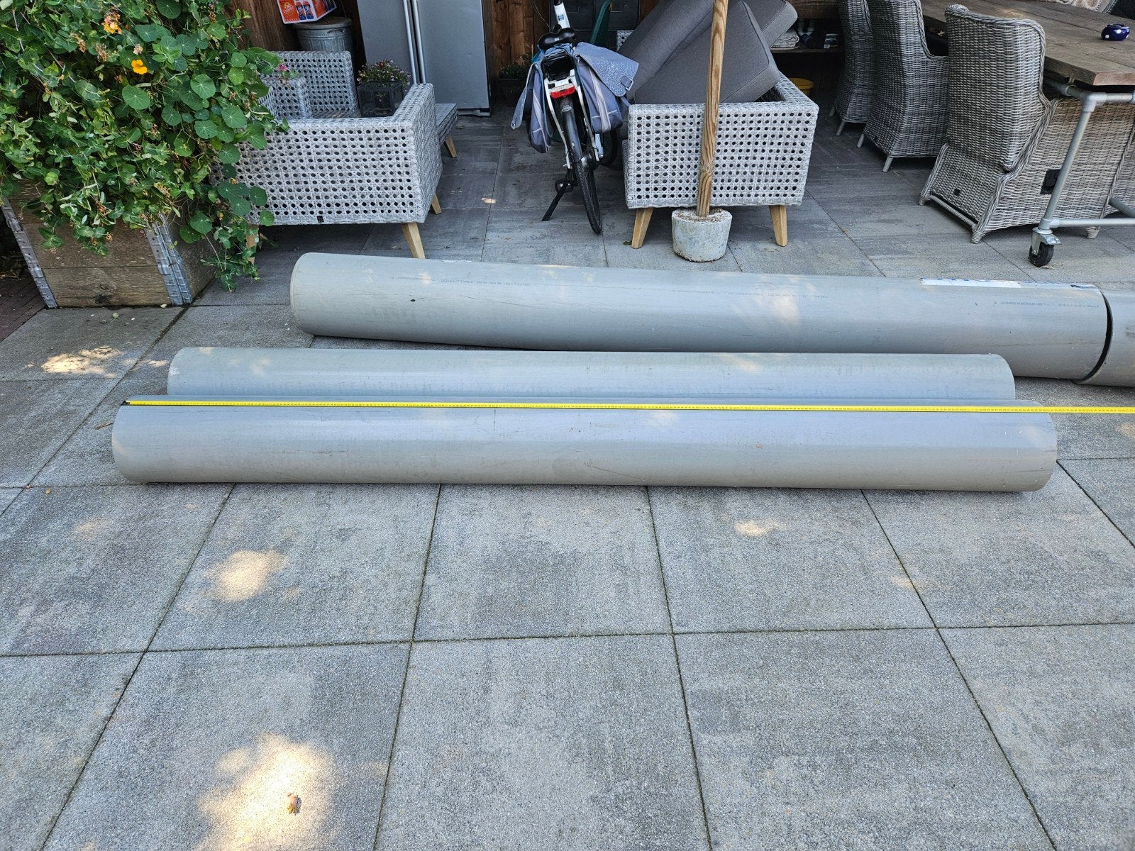 2x PVC buis 250x3.8mm en 1x PVC buis 315mm, Ophalen, Gebruikt, Pvc, 2 tot 4 meter