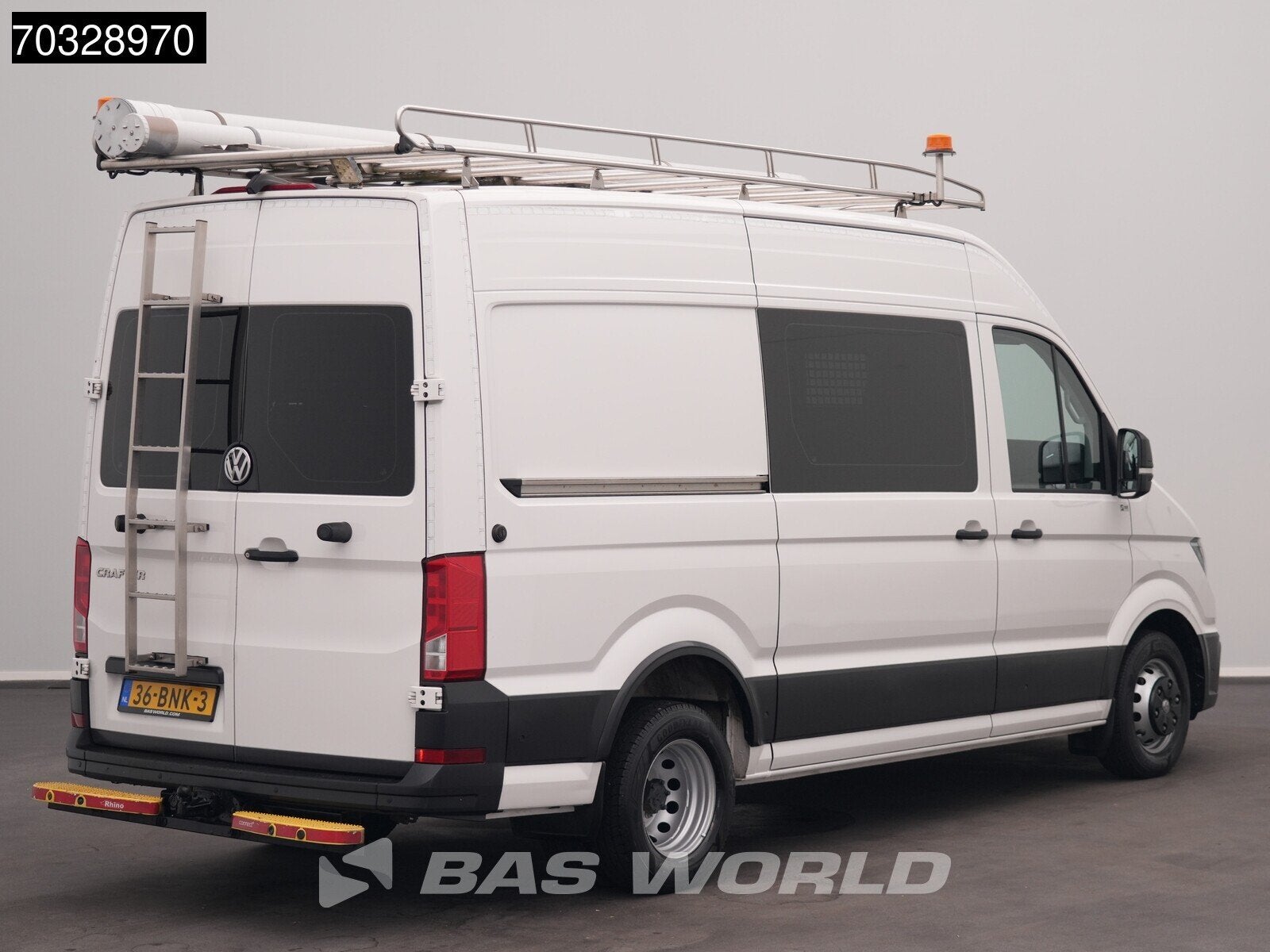 Volkswagen Crafter 177pk 50 Dubbellucht L3H3 Werkplaatsinric, Stof, Gebruikt, Euro 6, 4 cilinders