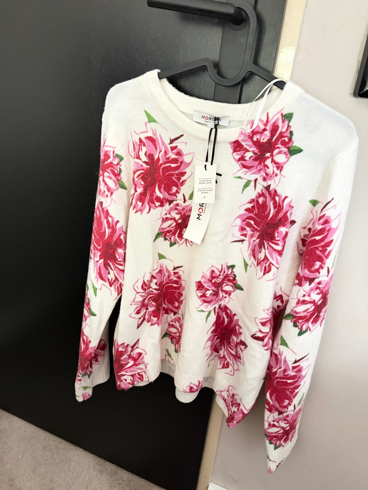 Nieuwe Morgan trui met bloemenprint - Maat M, Kleding | Dames, Ophalen, Nieuw, Maat 38/40 (M), Wit
