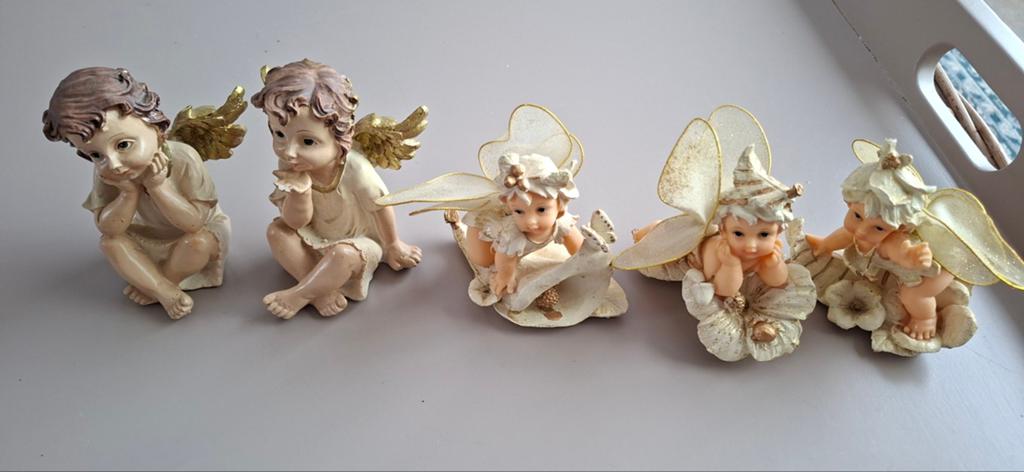 5x engelen beeldjes, Ophalen of Verzenden