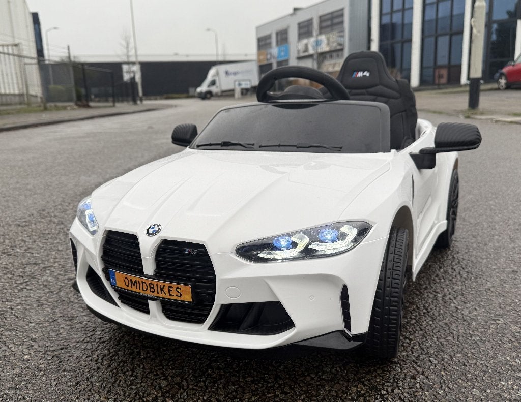 BMW M4 12v wit Afstands. - Bleutooth - Led - Leder - Rubb!, Nieuw