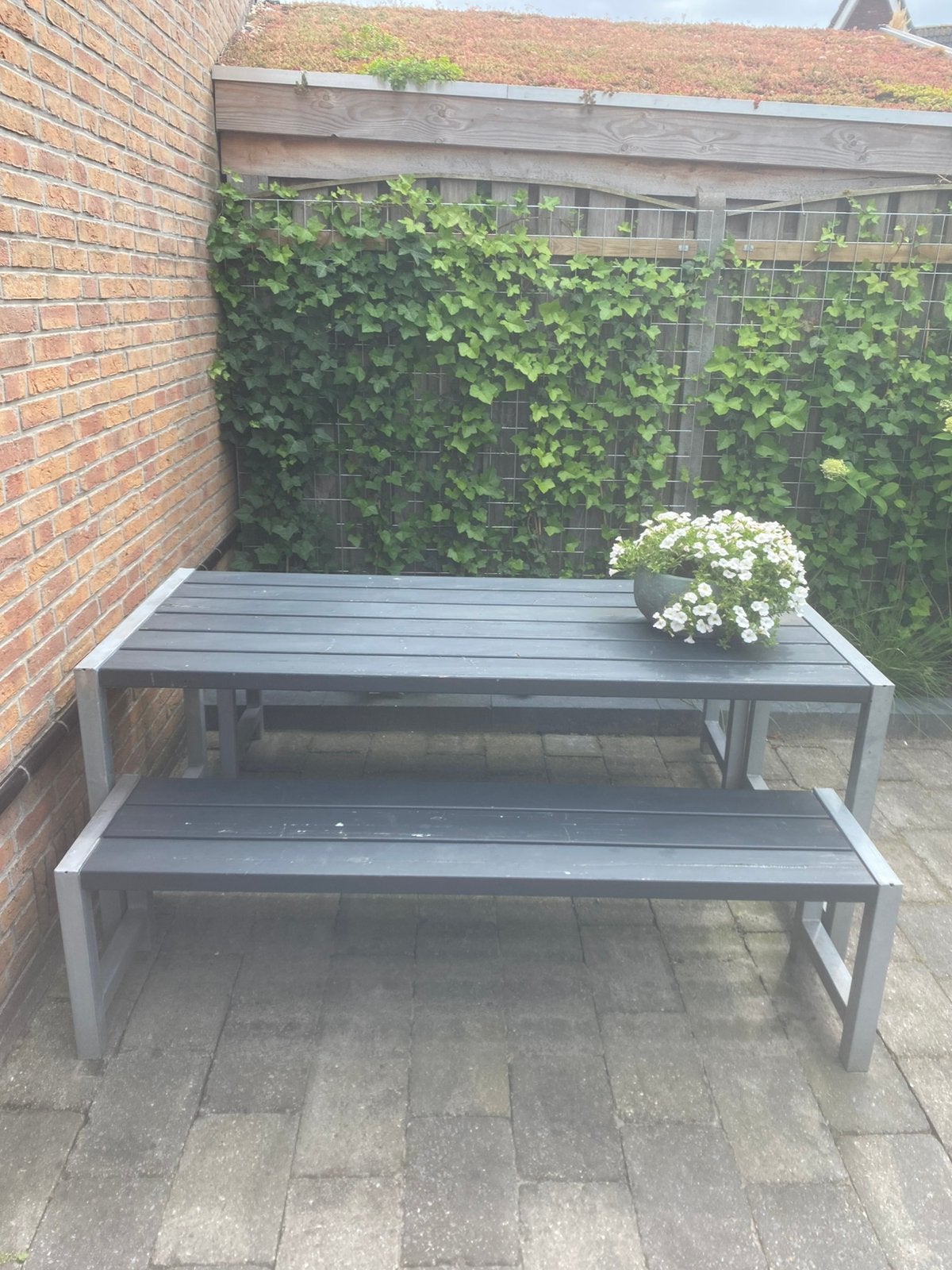 Tuintafel met banken / picknicktafel, Tuin en Terras, Tuinbanken, Ophalen, Gebruikt, Hout