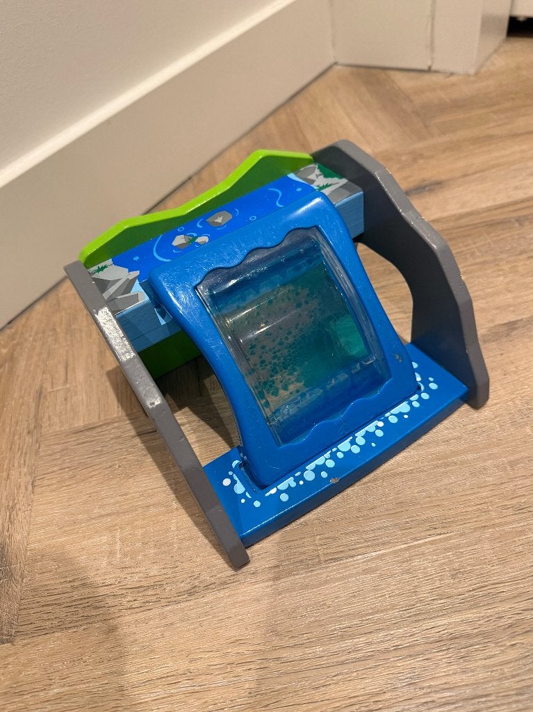 Heel goed blauw Hape houten trein waterval tunnel set Brio, Ophalen of Verzenden, Zo goed als nieuw