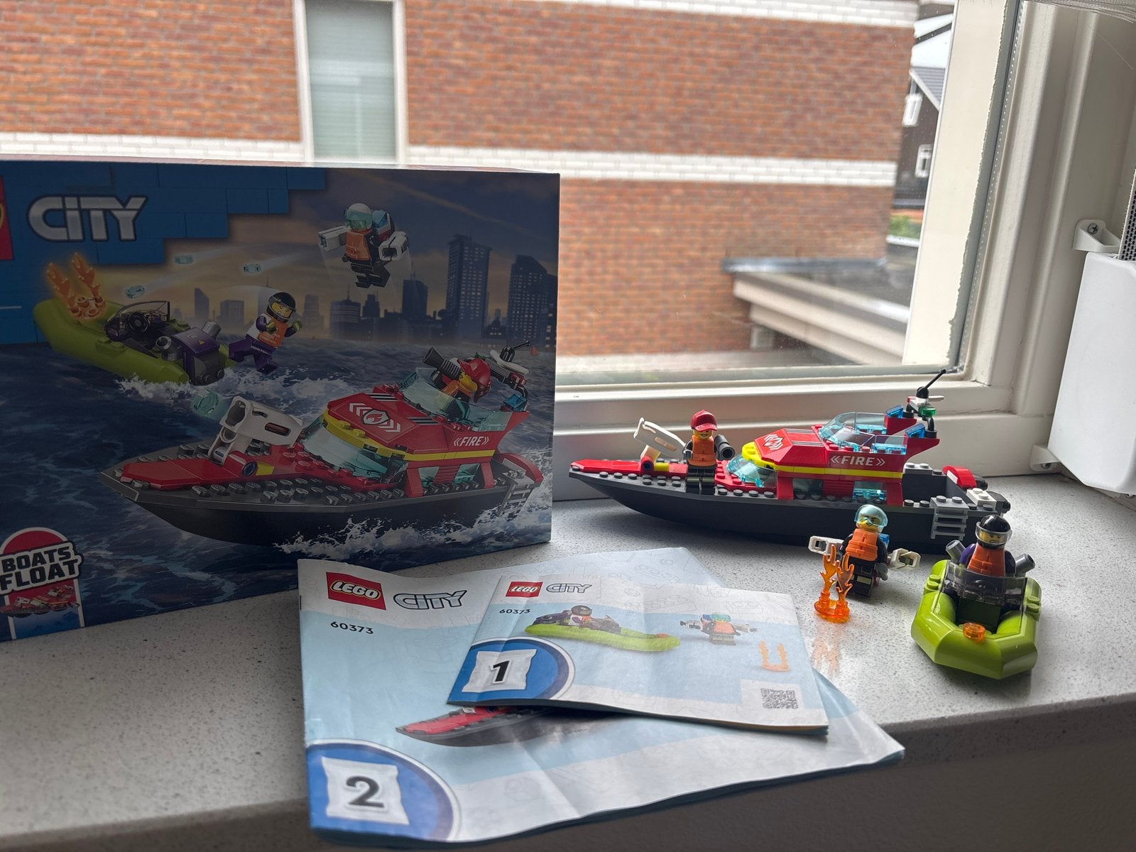 LEGO City Brandweer Reddingsboot 60373 - Zo goed als nieuw, City, Lego, Ophalen of Verzenden, Zo goed als nieuw