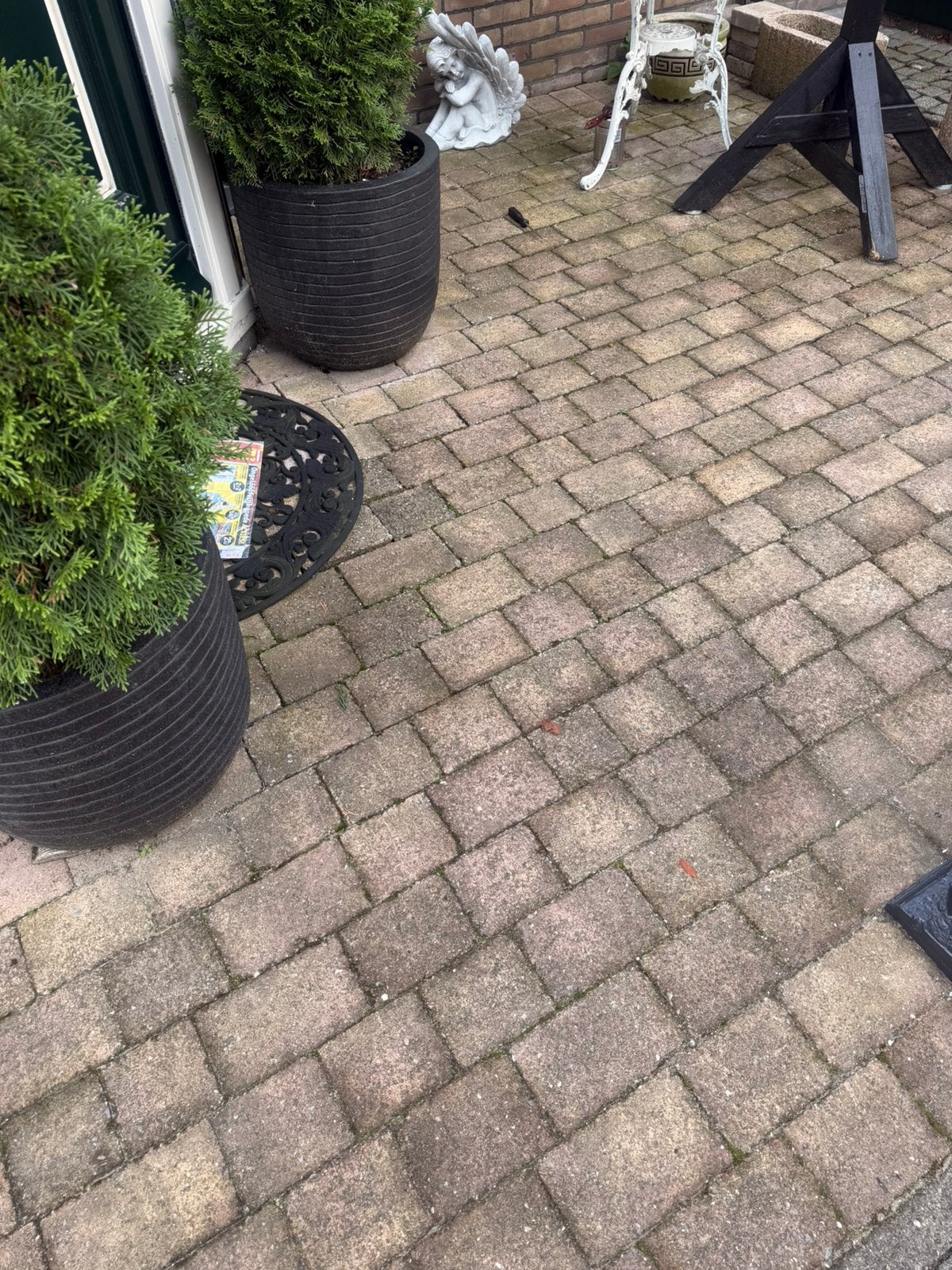 Gratis ongeveer 12m terra bruin sierbestrating, Ophalen, Overige typen, Zo goed als nieuw, 10 m² of meer