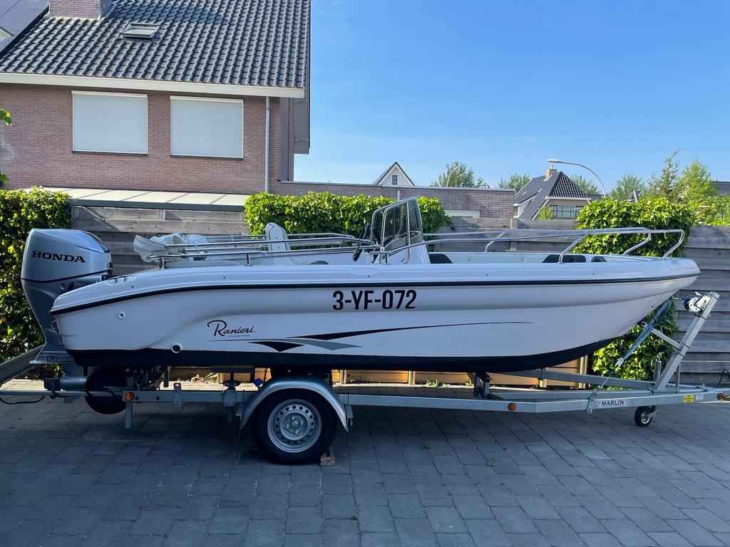 Ranieri Voyager 17 met 40pk Honda motor en Marlin trailer, Watersport en Boten, Ophalen, Overige merken, Viertaktmotor, Zo goed als nieuw