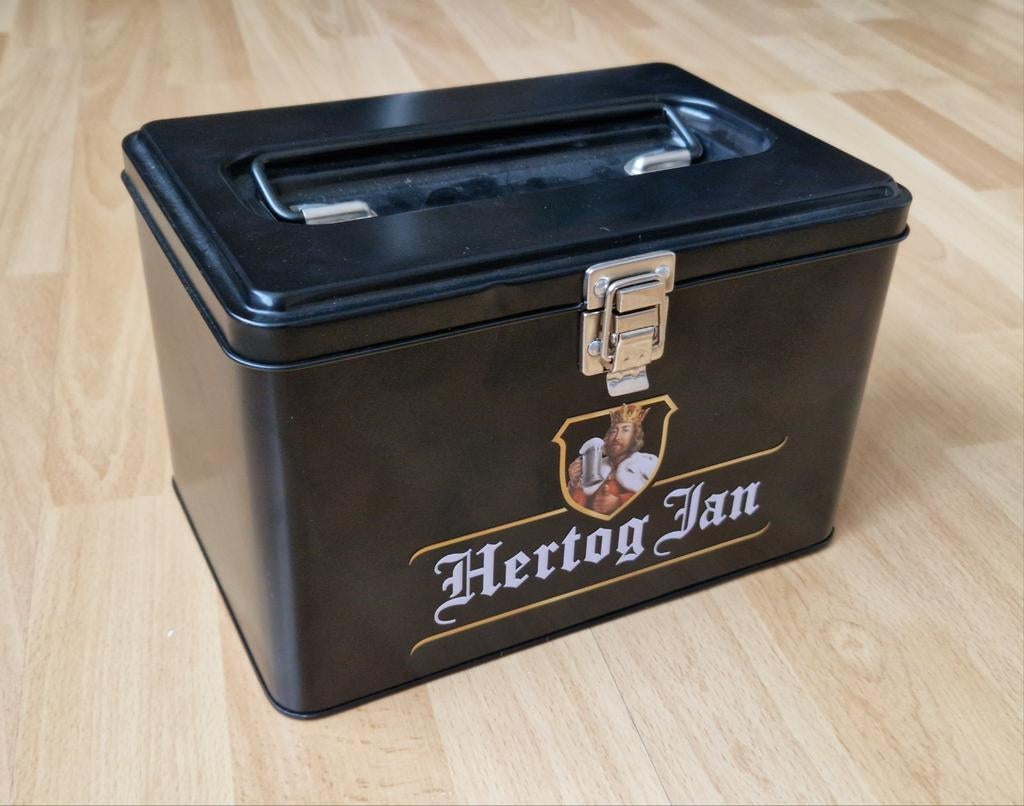 Metalen Hertog Jan sixpack verpakking met handvat, Ophalen of Verzenden, Gebruikt, Overige, Overige merken
