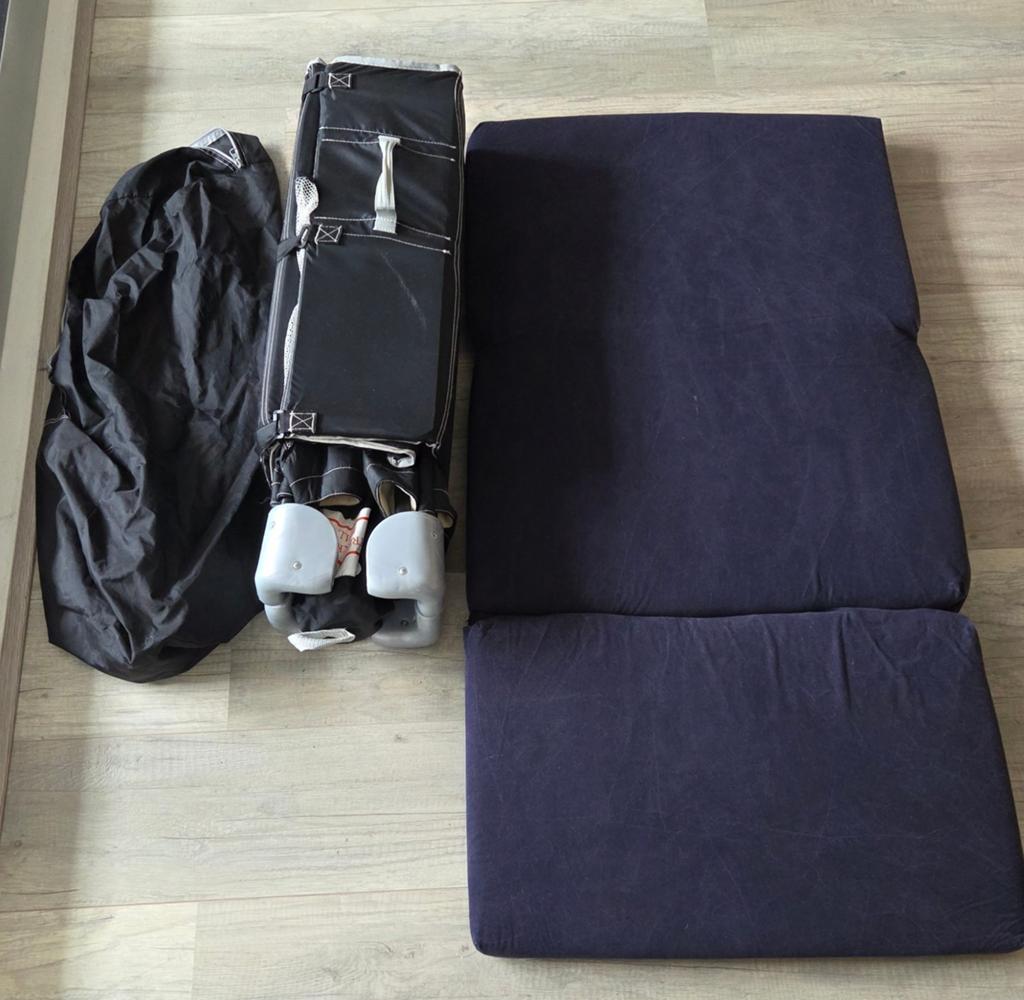 Handig campingbedje voor baby of kind incl Hoeslaken en molt, Gebruikt, 70 tot 85 cm, Matras, 140 tot 160 cm