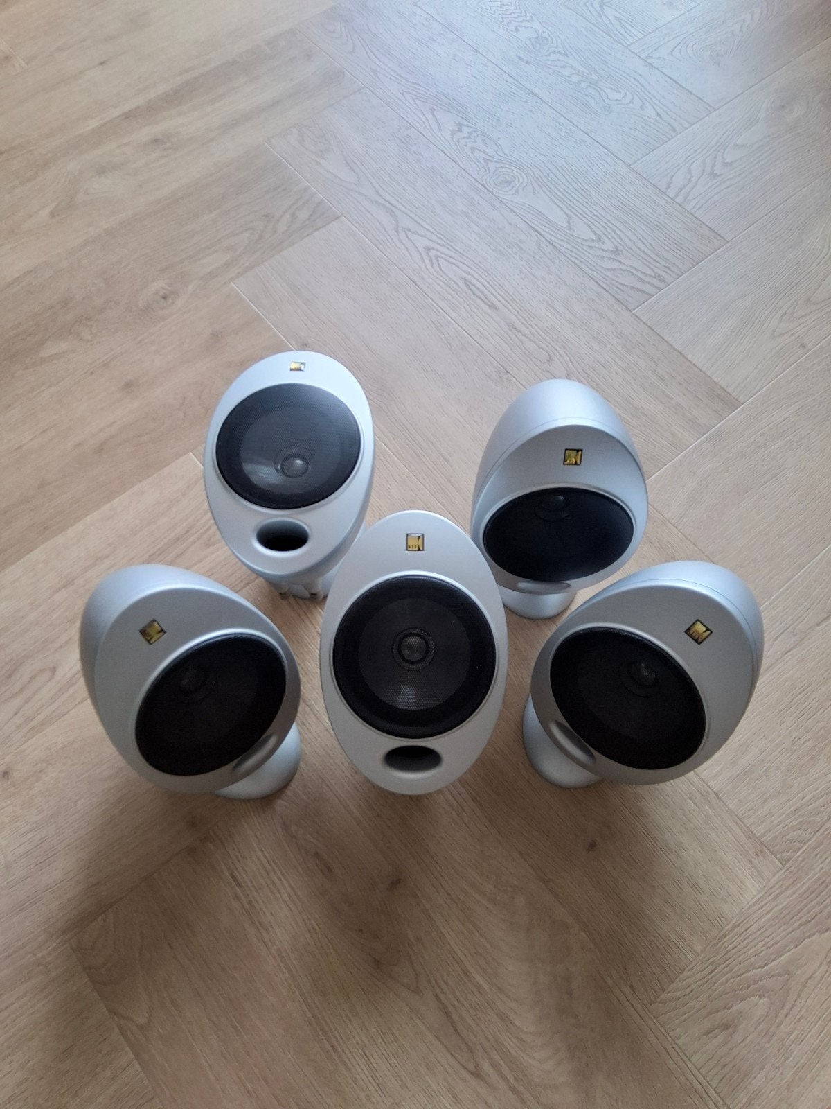 KEF KHT 2005.2 Surround Speaker Set - Zilver, Ophalen, Gebruikt, Surroundset, Minder dan 60 watt