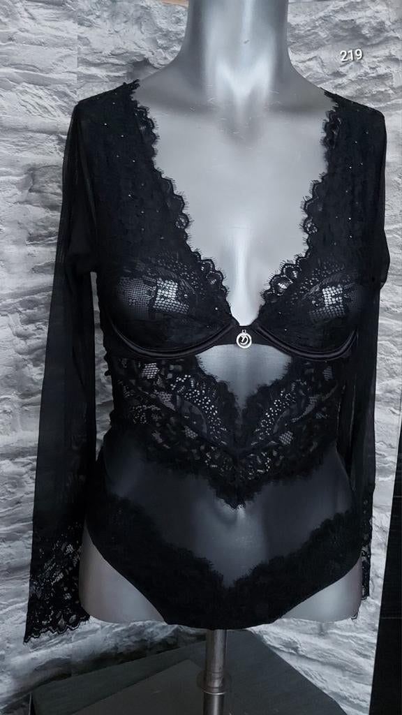 Sexy stringbody met lange mouwen S, Hunkemöller, Ophalen of Verzenden, Zwart, Body of Korset