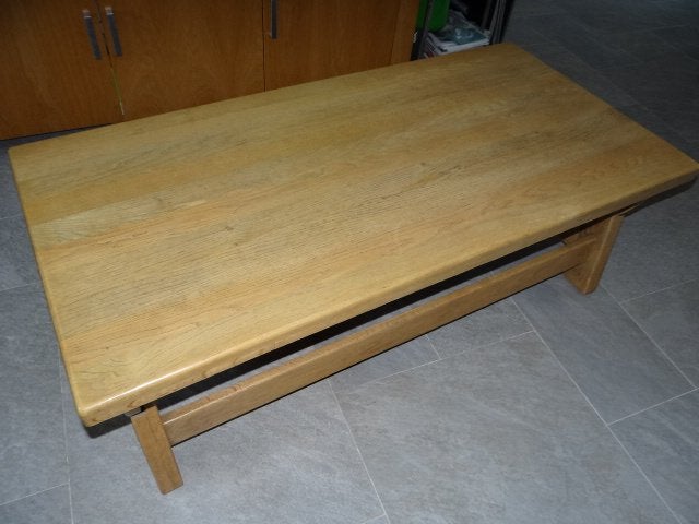 Prachtige Massief Licht Eiken Salontafel., Ophalen, 50 – 75, Gebruikt, 100 tot 150 cm