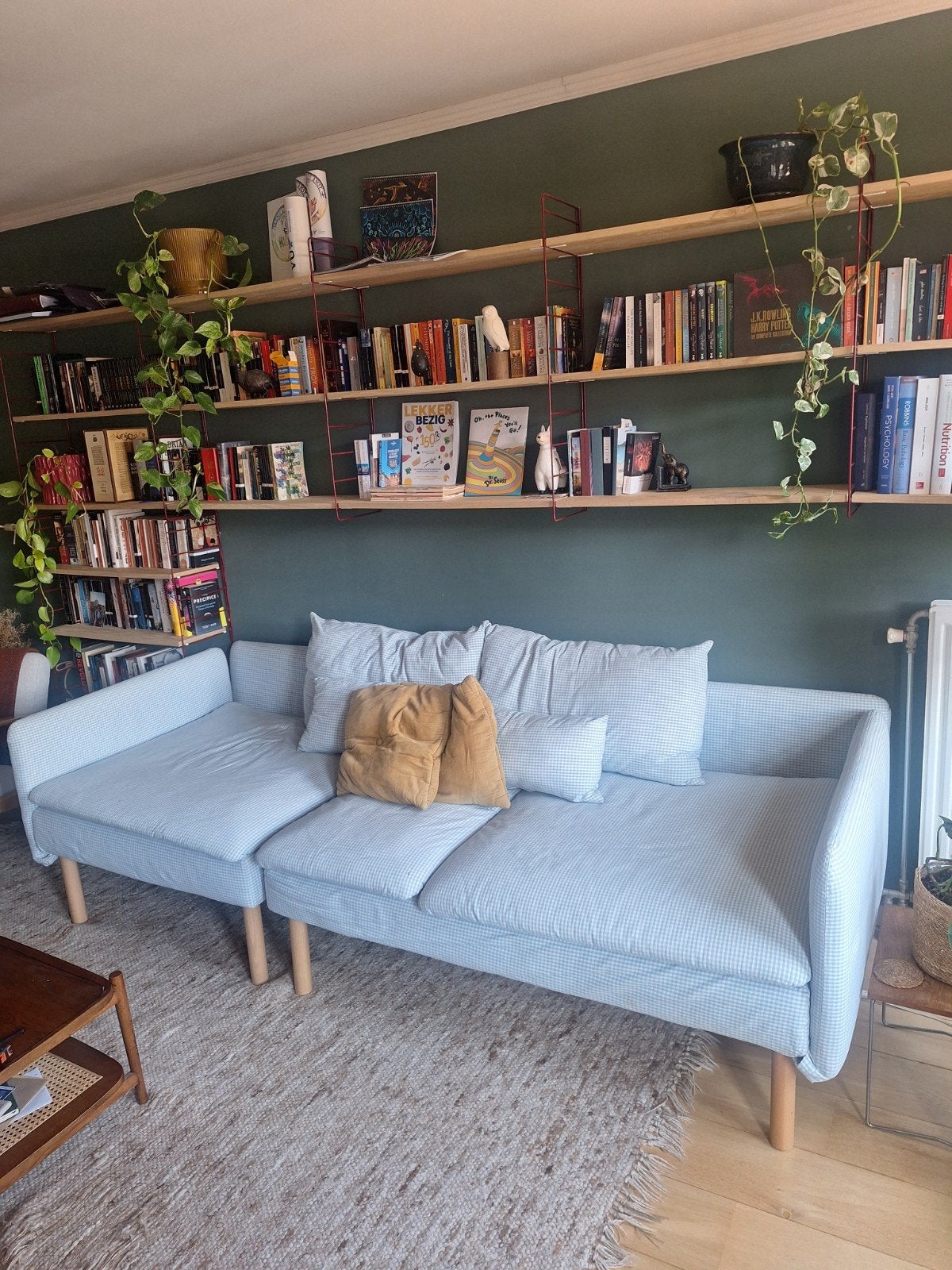 IKEA Söderhamn bank met Bemz gingham hoezen, Ophalen, Gebruikt, Vierpersoons of meer