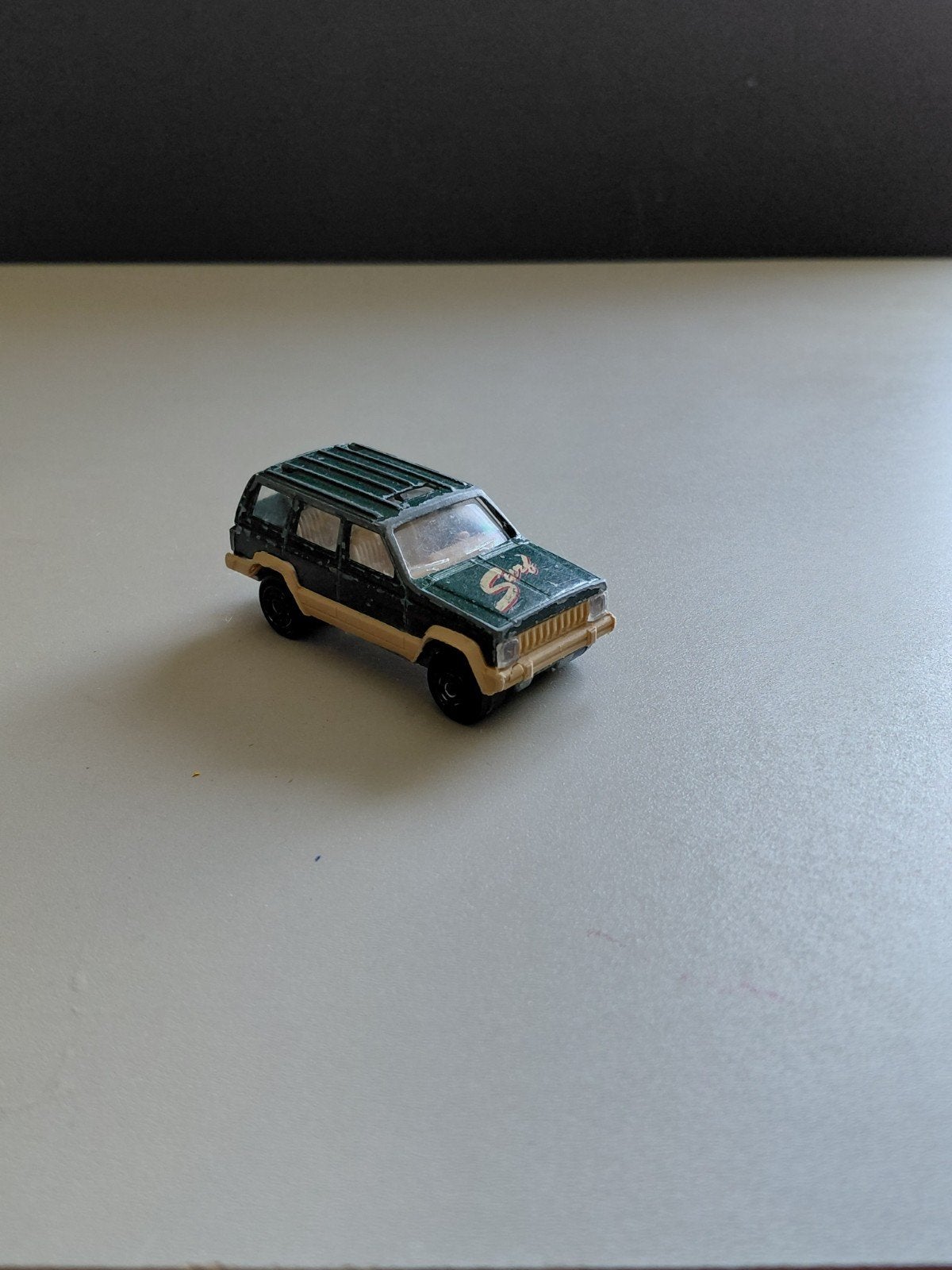 1991 MAJORETTE Jeep Cherokee 'Surf' groen SUV 4x4 1:60, Ophalen of Verzenden, Gebruikt, Auto