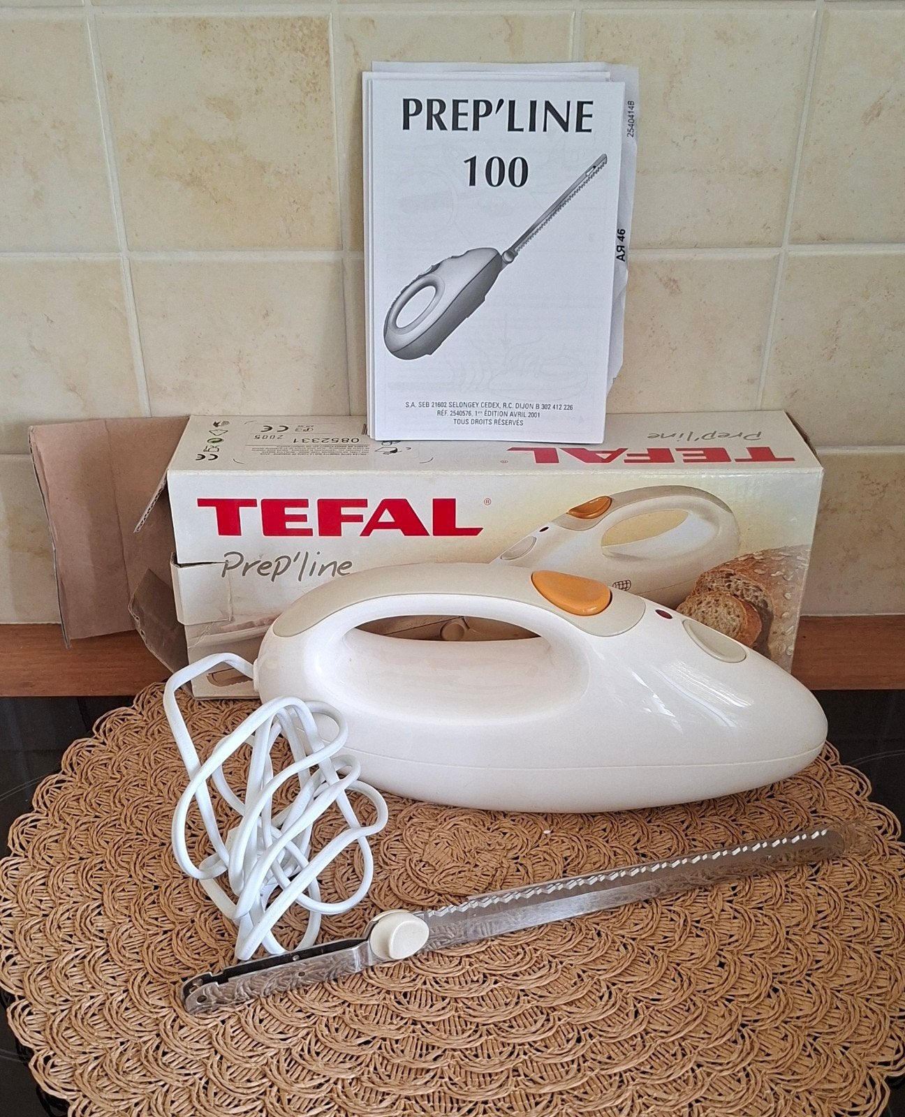 Tefal Prep'line 100 Elektrisch Mes - Zo goed als nieuw, Ophalen of Verzenden, Zo goed als nieuw