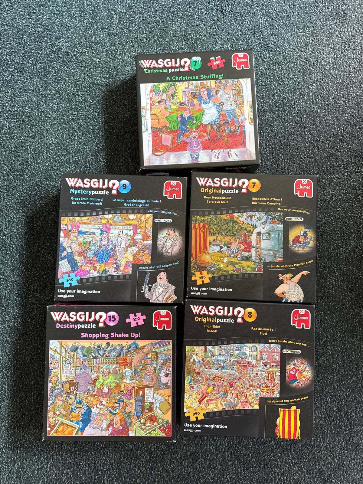5 Wasgij puzzels compleet en in goede staat, Hobby en Vrije tijd, Denksport en Puzzels, Ophalen of Verzenden, 500 t/m 1500 stukjes