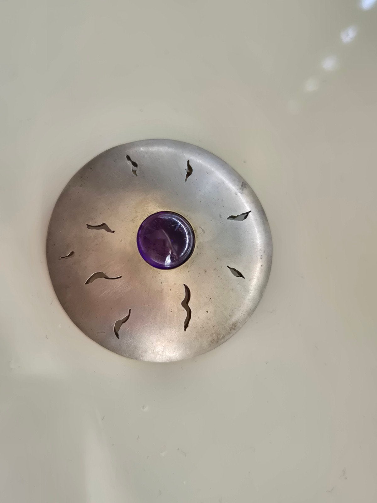 Georg Jensen Broche Zilver Amethist - Deens Design, 4 tot 7 cm, Gebruikt, Ophalen of Verzenden, Met edelsteen