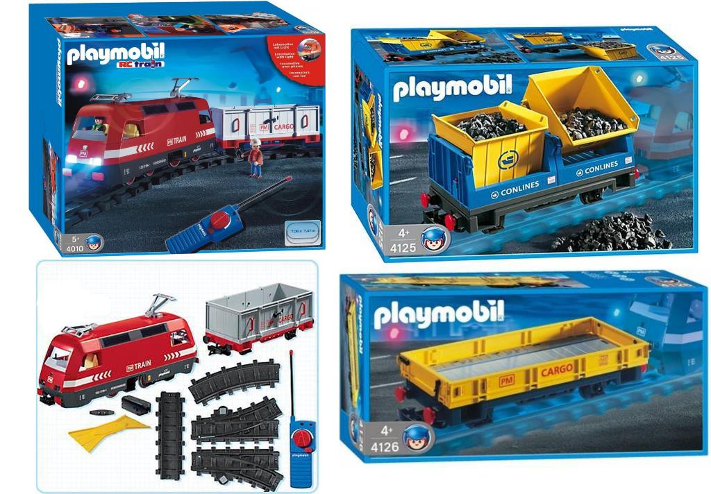 PLAYMOBIL Electrische Trein 4010 +Extra Sets 4125 4126 Wagon, Ophalen of Verzenden, Zo goed als nieuw, Complete set