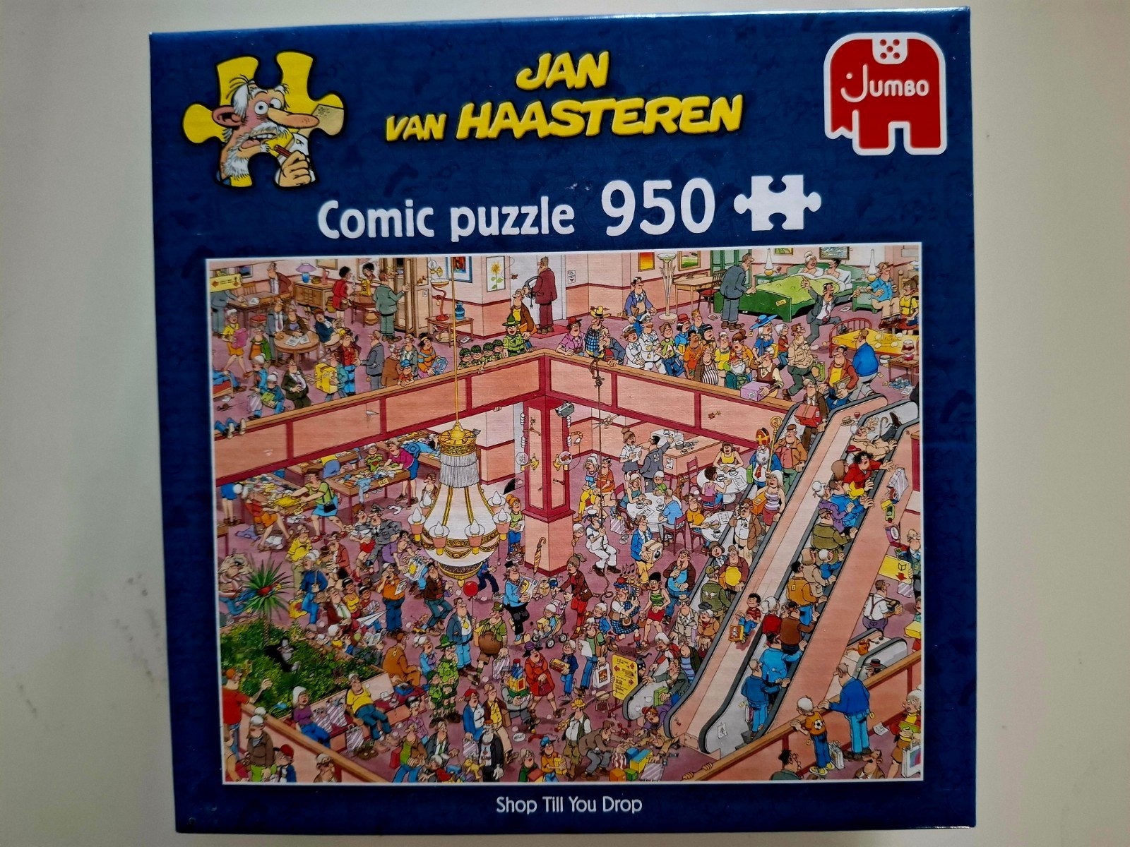 Jan van Haasteren 'Shop Till You Drop' 950 stukjes + poster, Ophalen of Verzenden, 500 t/m 1500 stukjes, Zo goed als nieuw, Legpuzzel