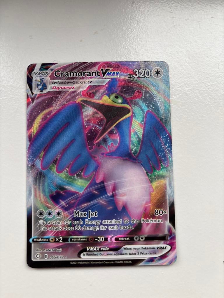 Cramorant VMAX Pokémon Kaart - Zo goed als nieuw, Ophalen of Verzenden, Zo goed als nieuw, Losse kaart, Foil