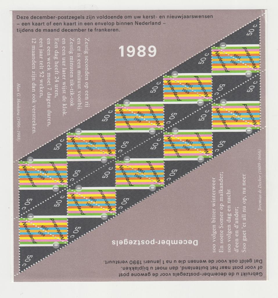 Vel kerstzegels 1989, Ophalen of Verzenden, Postfris