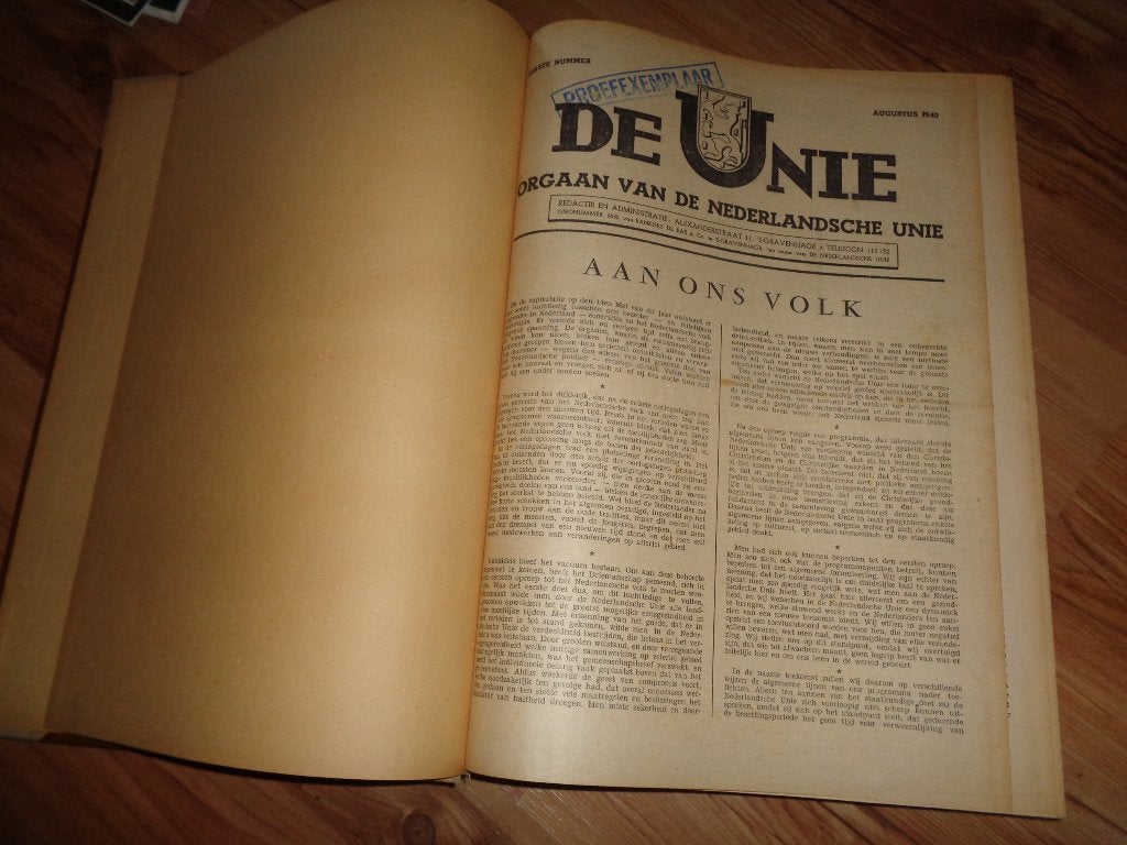 1940 De Unie ingebonden Nederlandsche unie oorlog wo2, Verzamelen, Verzenden, Overige soorten, Nederland, Overige typen