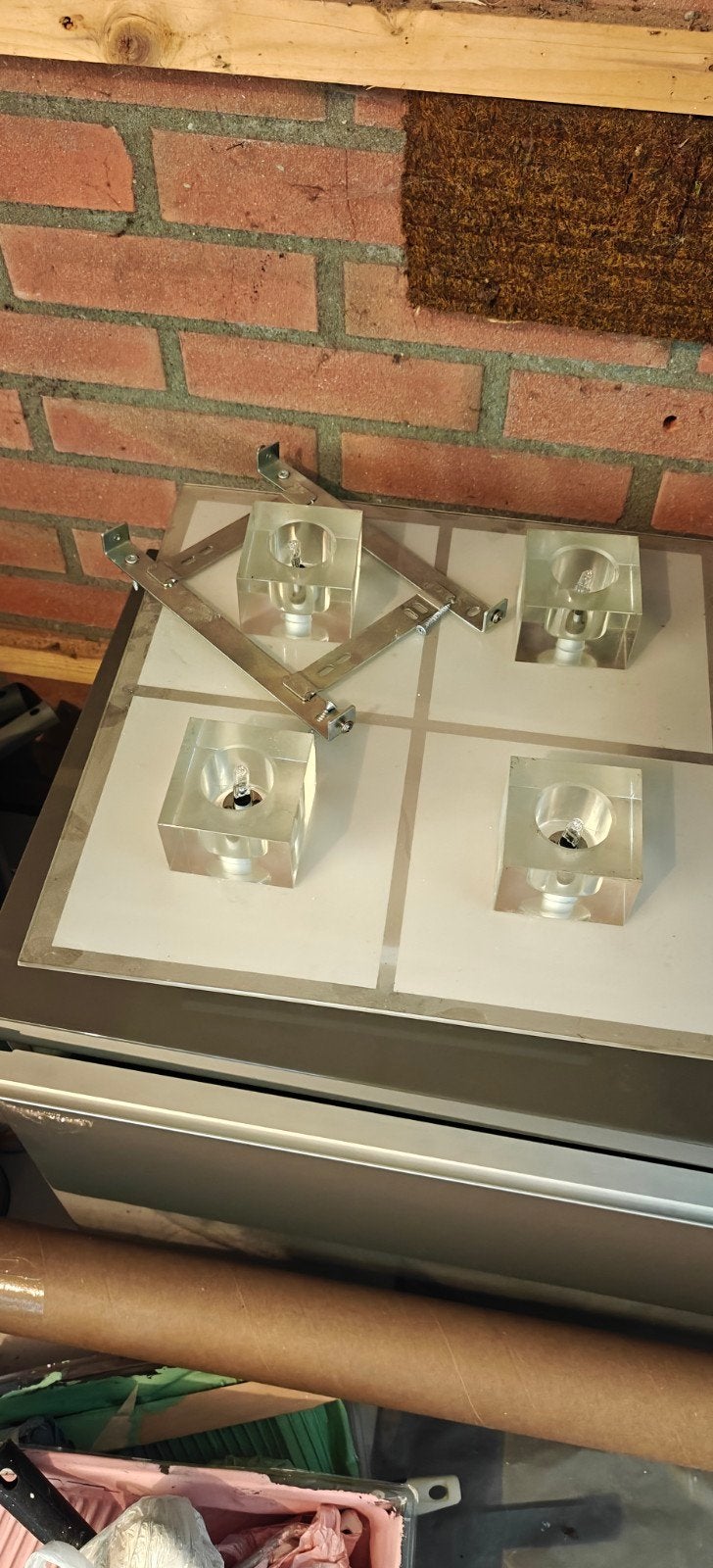 Moderne plafondlamp met 4 spots, Ophalen, Gebruikt
