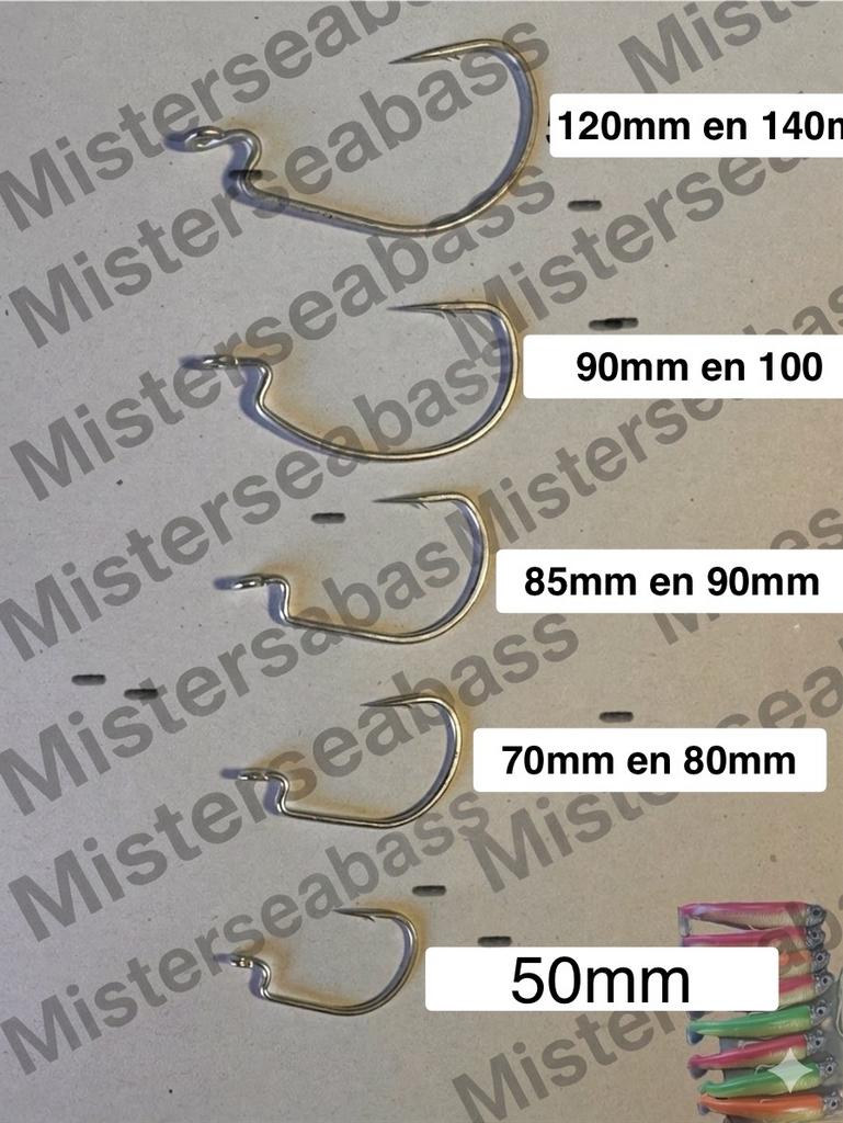 Verschillende maten wormhaken weedless minnows en eel, Ophalen of Verzenden, Nieuw, Haak