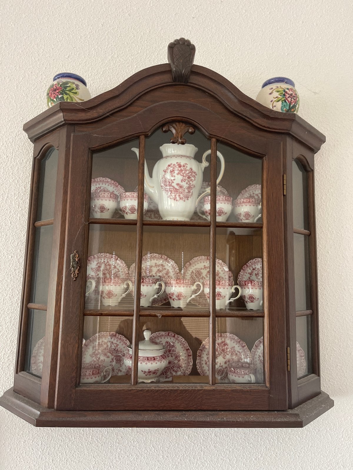 houten wandvitrinekast, Antiek en Kunst, Ophalen