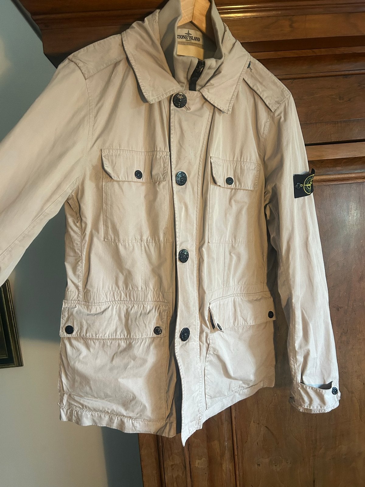 Stone Island Field Jacket David Light-OVD jas - Beige, Ophalen of Verzenden, Zo goed als nieuw, Maat 48/50 (M), Beige