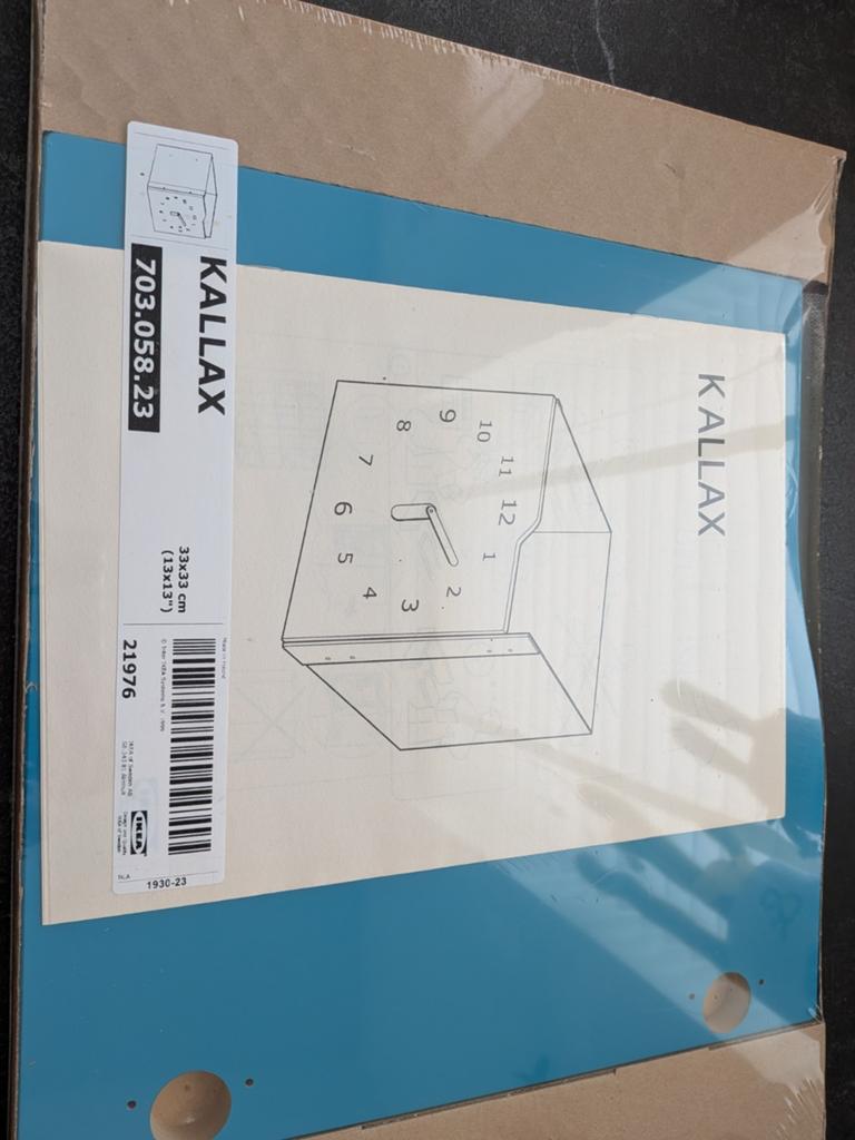 Klok voor in de kallax Ikea kast, Ophalen, Nieuw, Analoog, Wandklok