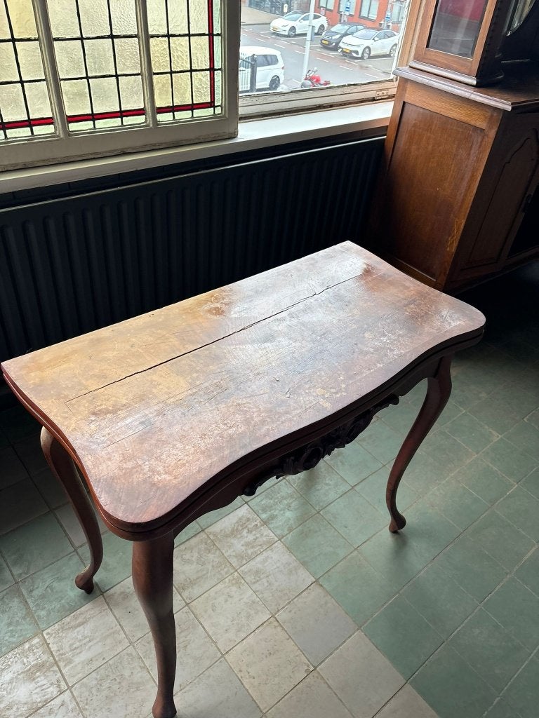 Antieke bridge tafel klaptafel speeltafel hout  CS26736, Ophalen