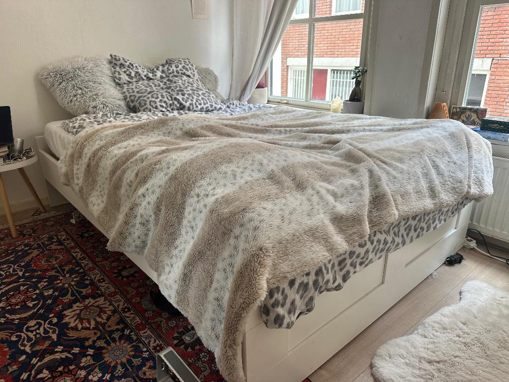 JORDAAN afhalen 1 juni 180 x 160 bed, Gebruikt, Tweepersoons, 160 cm, Hout